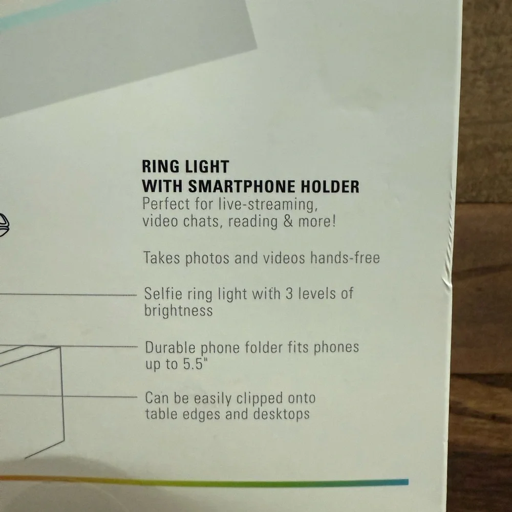 Polaroid Ring Light with Smartphone Holder - White